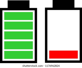 two battery charges, one full of power and the other empty, connection concept 
