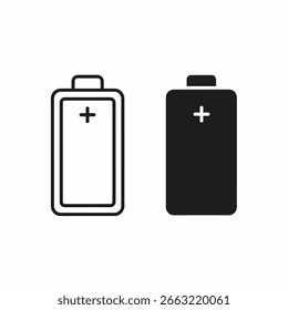 Se muestran dos iconos de batería, uno delineado y otro negro sólido.