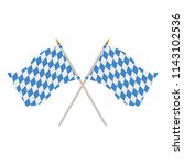 Two Bavarian Flags - Two waving Bavarian flags isolated on white background