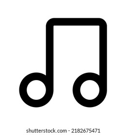 Two Beamed Musical Note Outline Style