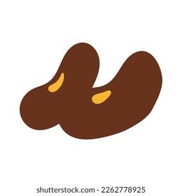 Two bean doodle flat illustration isolated on white background. Vector graphics design
