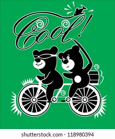 two bear on tandem go to fishing