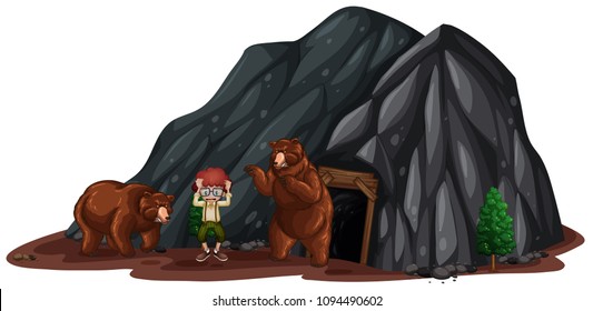 Two Bear Scared a Kid illustration