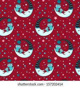 Two Bears. Christmas Wrapping Gift Pattern. 