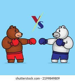 Two Bears Fighting Boxing Match Stock Vector (Royalty Free) 2199849809 ...