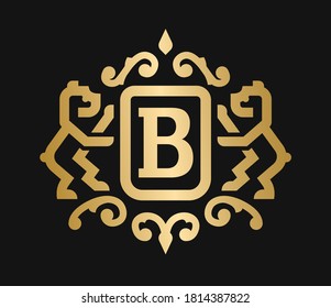 Dos osos, escudos heráldicos de armas sobre un fondo oscuro.