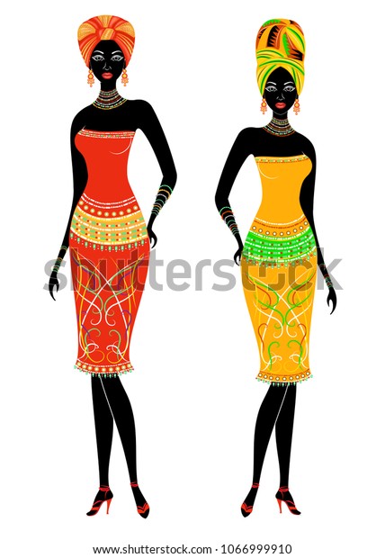 Two Beautiful Africanamerican Ladies Girls Have Stock Vector (Royalty ...