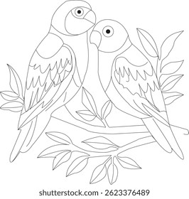 "Two beautiful bird perched on a branch in natural surroundings. Captured in , showcasing the vibrant colors and delicate features of the bird, perfect for nature and wildlife-themed projects."