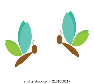 two beautiful and bright butterflies isolated on a white background. Vector illustration.