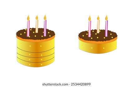 Two beautiful Cakes with Candles