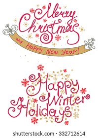 Two beautiful design labels for winter holidays