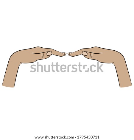 Two beautiful female hands in elegant gesture. Cartoon style.