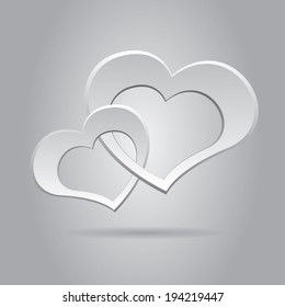 Two beautiful hearts . Vector background eps10