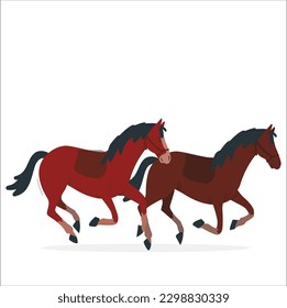 two Beautiful herd of American Quarter horse ranch horses in the dry head area.