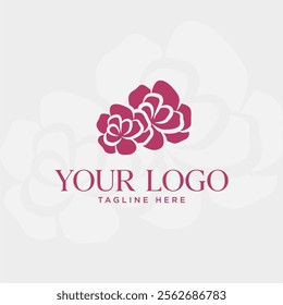 Two beautiful pink flowers logo
