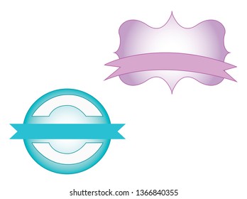 Two beautiful ribbon decoration vector or color illustration