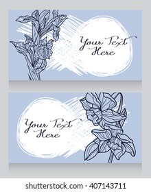 two beautiful templates for floral cards, vector illustration