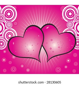 Two beautiful vector hearts