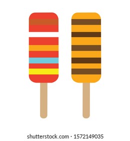 Two Beautifully Drawn Patterned Ice Cream On White