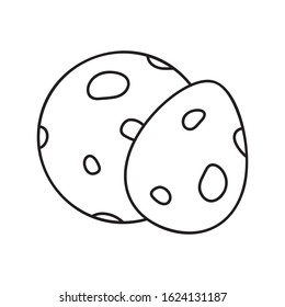 Two beauty sponge icon. Linear logo of eco hygiene product for cosmetic shop. Black illustration. Contour isolated vector image on white background. Round and teardrop porous sponges for face cleaning