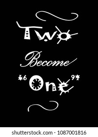 Two Become One. Vector Design Illustration