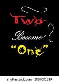 Two Become One. Vector Design Illustration