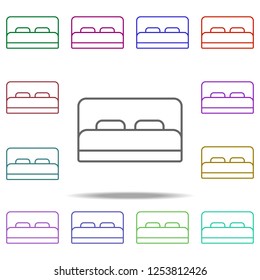two bedroom bed icon. Elements of Hotel in multi color style icons. Simple icon for websites, web design, mobile app, info graphics
