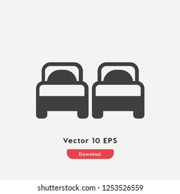 two beds  icon vector