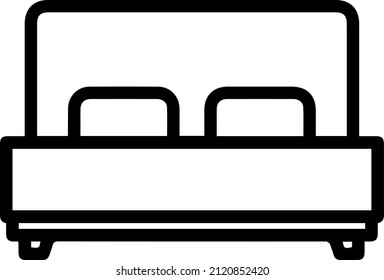 two beds illustration vector icon