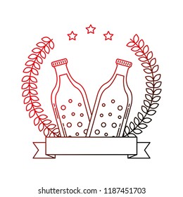 two beer bottle drink emblem