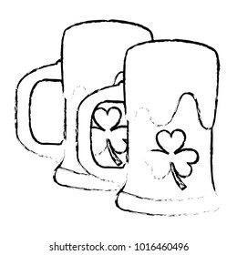 two beer glass clover drink alcohol