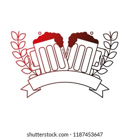 two beer glasses drink celebration emblem