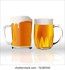 two beer glasses vector illustration