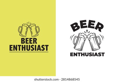 Two Beer Mugs Clinking Celebrating Beer Enthusiast Graphic Design Concept