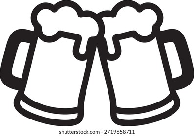 Dos tazas de cerveza tintineando juntos en celebración