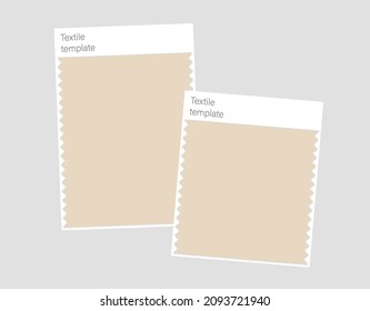 Two beige Fabric samples. Textile swatches for your design.Mood Board Mockup. Vector Blank Template. EPS10.