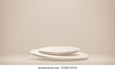 Dos podios levitantes beige