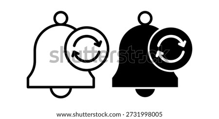 Two bell icons with circular arrows indicating notification or alert