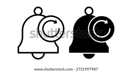Two bell icons with a copyright symbol inside, one outlined and one filled
