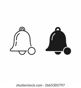 Se muestran dos iconos de campana, uno delineado y uno negro sólido, ambos con un indicador de notificación.