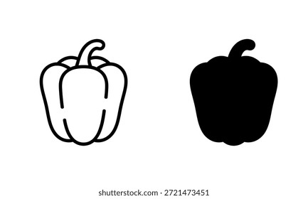 Dos iconos de pimiento morrón aislados sobre fondo transparente