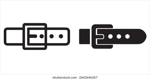 Two belt icons displayed in black and white illustration