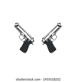 two beretta pistols. vector drawing