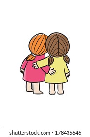 Ilustraciones Imagenes Y Vectores De Stock Sobre 2 Kids Hugging