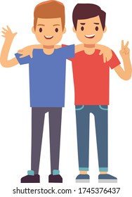 Dos mejores amigos Concepto de amistad e divertida imagen vectorial