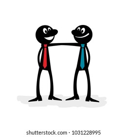 Two best friends. Stick figure.