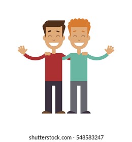 Dos mejores amigos. Ilustración vectorial.