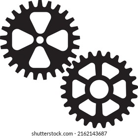 
Two bicycle gear in editable vector
