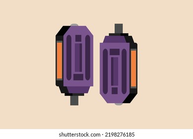 Dos pedales de bicicleta. Concepto de bicicleta. Ilustraciones vectoriales planas aisladas. 
