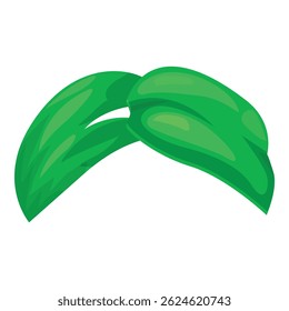 Two big green tropical leaves are overlapping, creating a negative space that can be used to display products or text